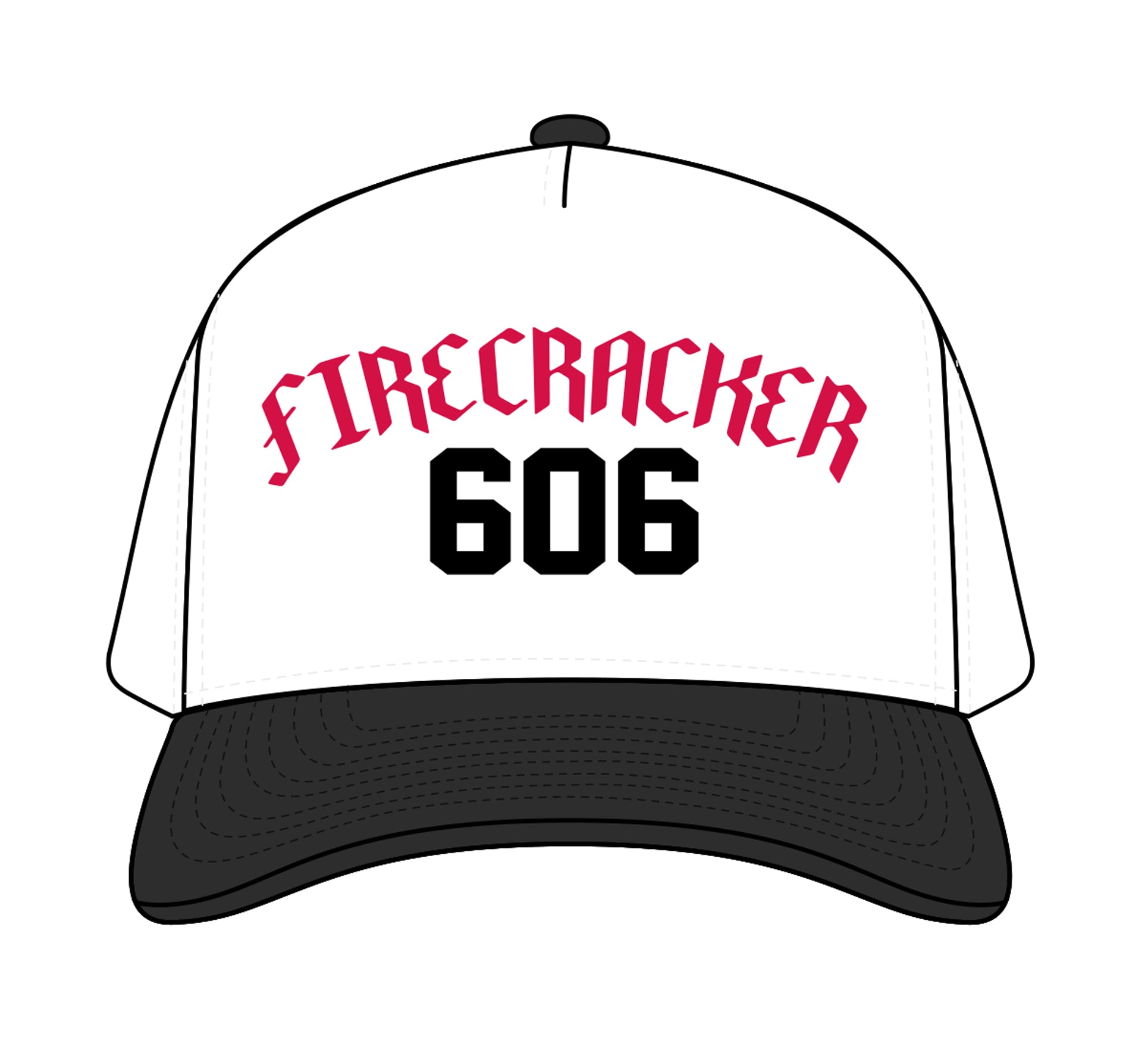 Firecracker 606 - White/Black with Black 606 Hat – Free Agent Club